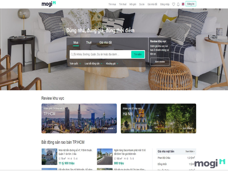  Mogi.vn là kênh tuyệt vời để bạn tìm nhà đất