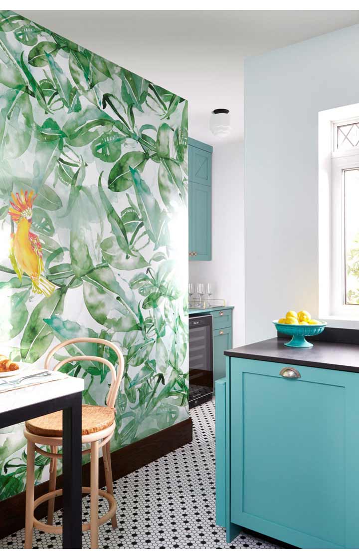 suoi am can bep nho voi phong cach noi that mien nhiet doi