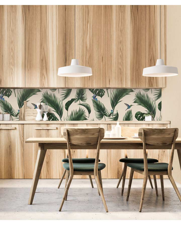 suoi am can bep nho voi phong cach noi that mien nhiet doi