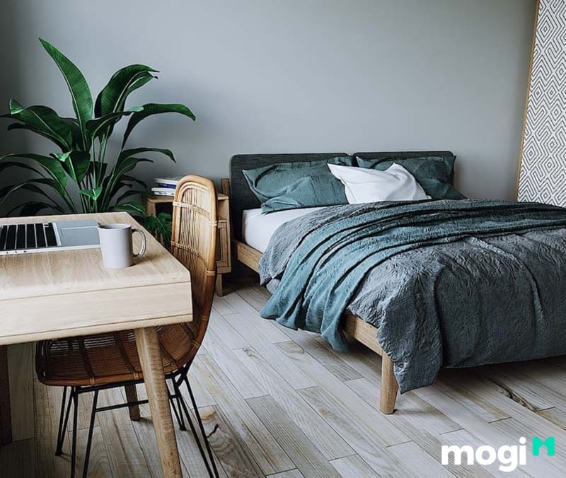 Nội thất với kiểu dáng và họa tiết đơn giản kết hơp cùng màu sắc phù hợp