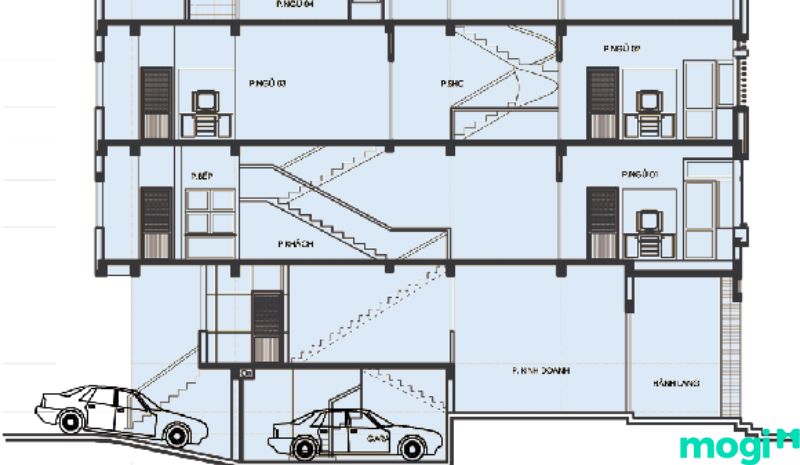 nhà có tầng hầm lửng
