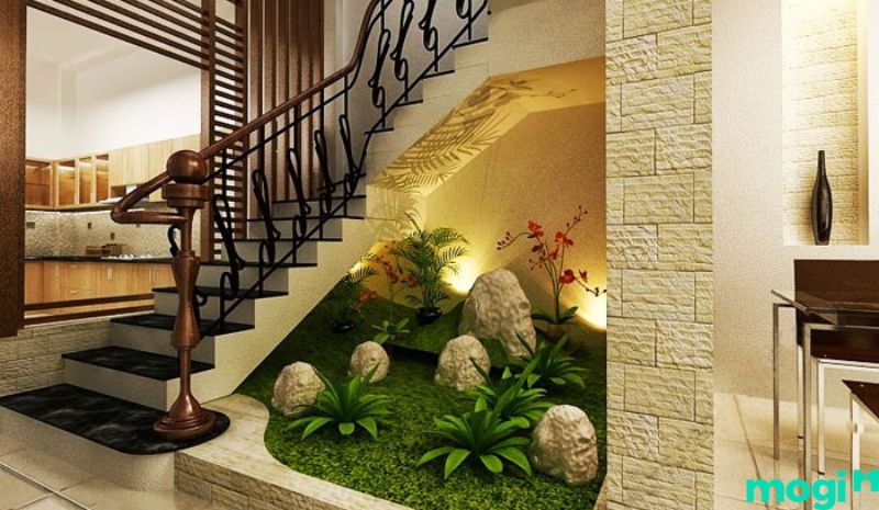 tiểu cảnh gầm cầu thang hiện đại