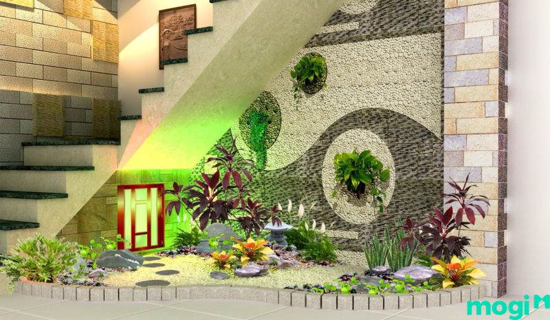 tiểu cảnh gầm cầu thang hiện đại