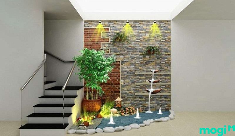 tiểu cảnh gầm cầu thang hiện đại