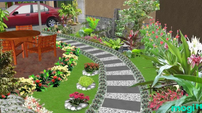 xây bồn hoa trước nhà