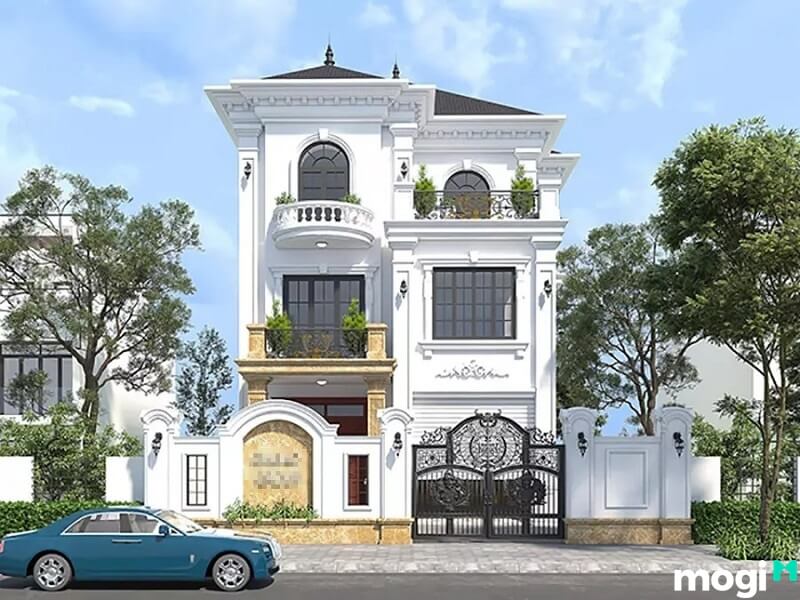 Nhà ống bán cổ điển kết hợp cổng sắt 3 tầng