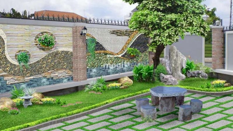 Mẫu sân vườn gia chủ mệnh Hoả có thể tham khảo