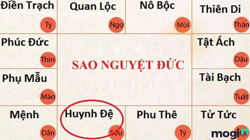 Sao Nguyệt Đức ở cung Huynh Đệ