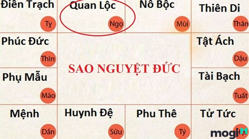 Sao Nguyệt Đức ở cung Quan Lộc