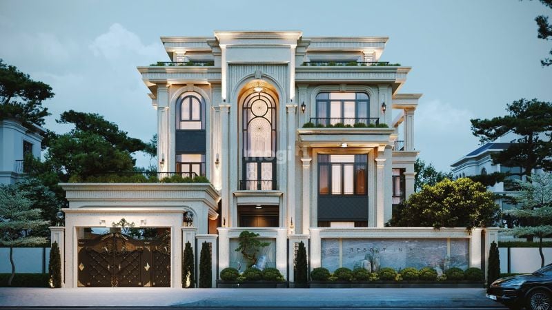 Tiện nghi và đẳng cấp với mẫu biệt thự đơn lập tân cổ điển