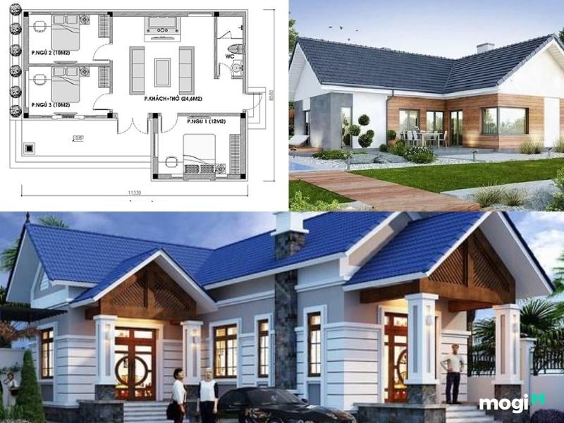 Vị trí đặt bàn thờ trong nhà cấp 4: Cách bố trí hợp phong thủy 16 Nhà cấp 4 chữ L 1PT + 3PN