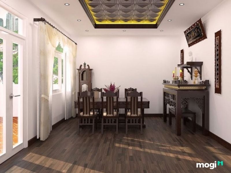 Vị trí đặt bàn thờ trong nhà cấp 4: Cách bố trí hợp phong thủy 9 Bố trí bàn thờ xung với cửa