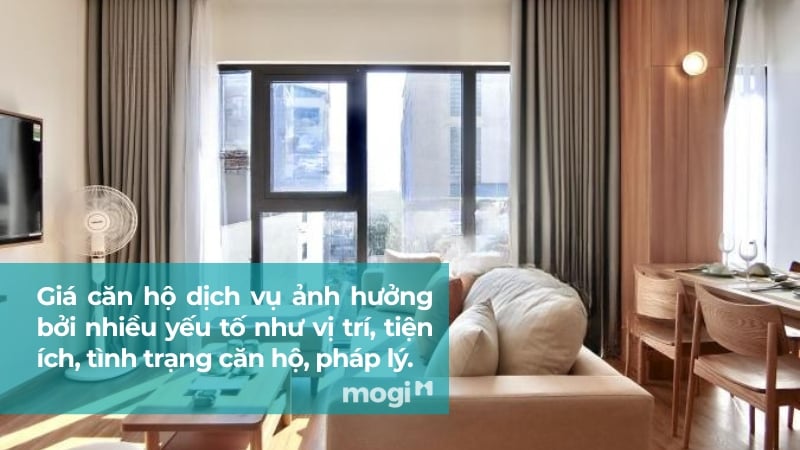 Giá căn hộ dịch vụ ảnh hưởng bởi nhiều yếu tố khác nhau