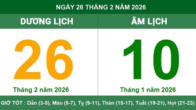 Ngày tốt động thổ tháng 2 năm 2026: Thứ Ba, 17/2/2026