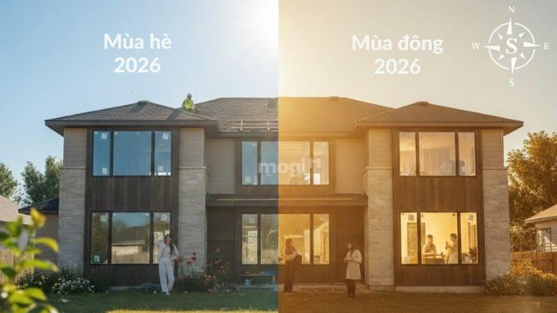 Xây nhà hướng Nam giúp ấm áp vào mùa đông, mát mẻ vào mùa hè