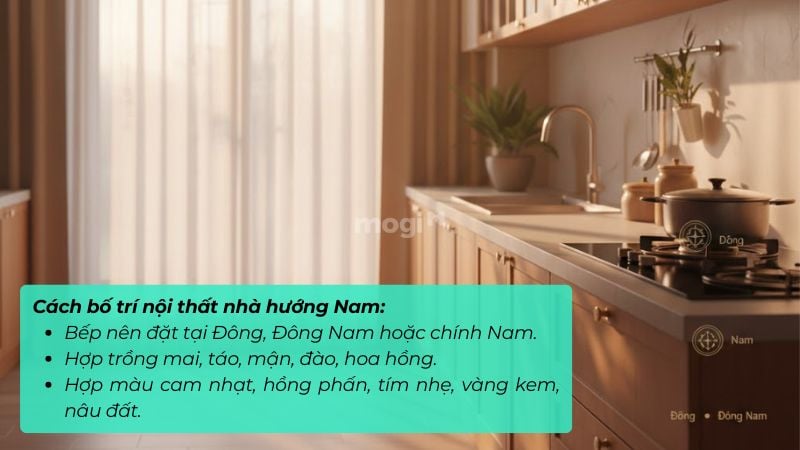 Bố trí nội thất phù hợp theo nhà hướng Nam