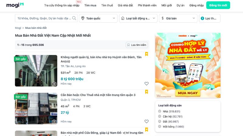 Tìm mua nhà đất hợp phong thuỷ, vị trí thuận lợi tại Mogi.vn