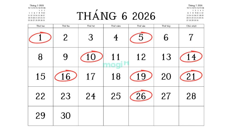 Danh sách ngày tốt nhập trạch tháng 6 năm 2026 chi tiết