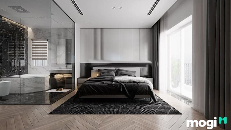 Bản vẽ phòng ngủ có toilet cho phòng ngủ 30m2 