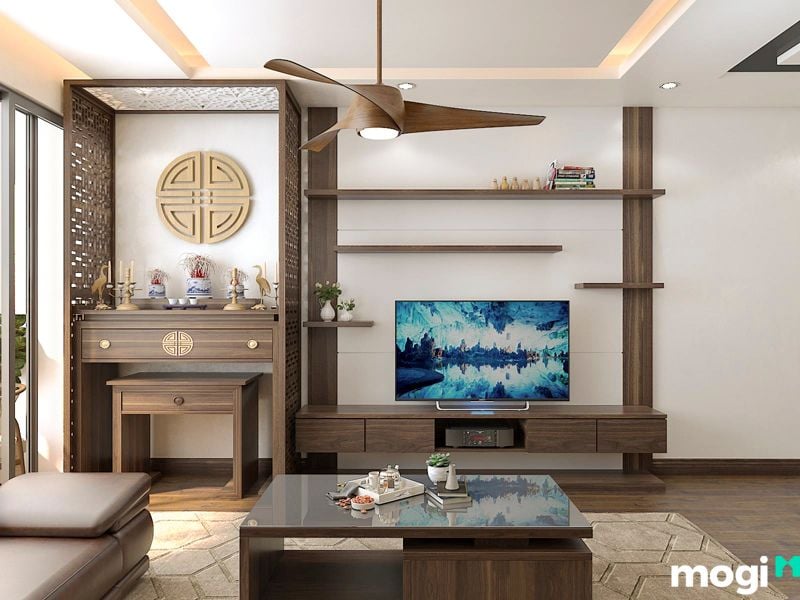 Mẫu thiết kế bàn thờ chung cư gia tiên

