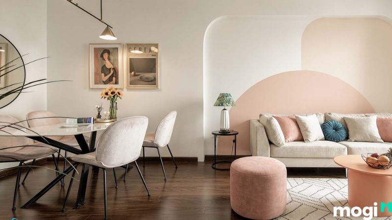 Mẫu thiết kế căn hộ 2 phòng ngủ 50m2 Color Block