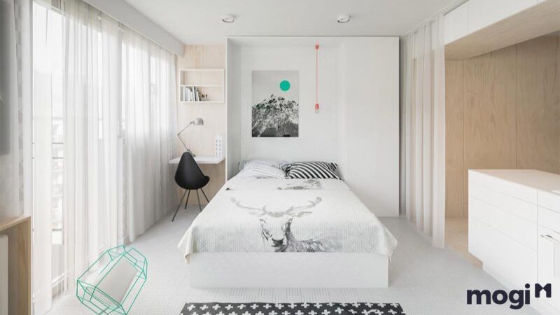 Mẫu thiết kế căn hộ mini 15m2 đơn giản