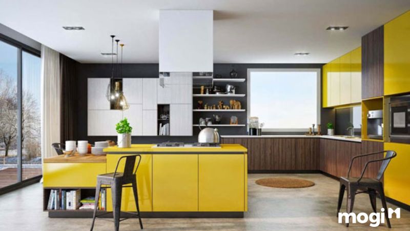 Mẫu thiết kế căn hộ mini 15m2 liền với bếp