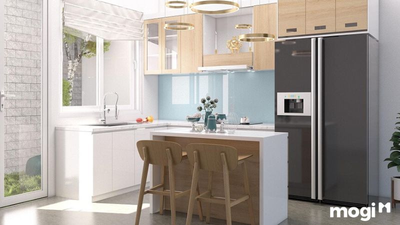 Mẫu thiết kế căn hộ mini 15m2 liền với bếp