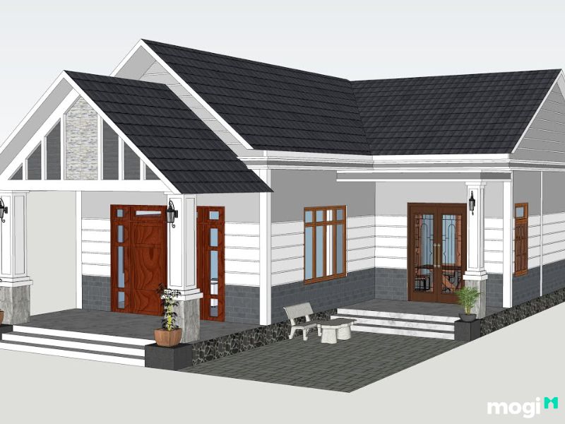 Nhà cấp 4 hình chữ L 