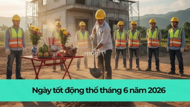 Chọn ngày tốt động thổ tháng 6 năm 2026 đúng chuẩn rước tài lộc